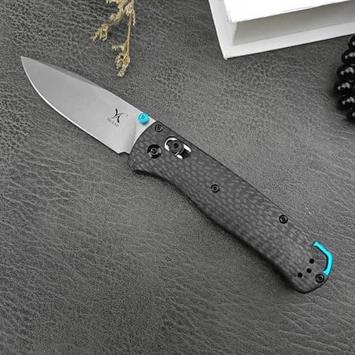 Folding Pocket Knife with D2 Steel Blade and Carbon Fiber Handle