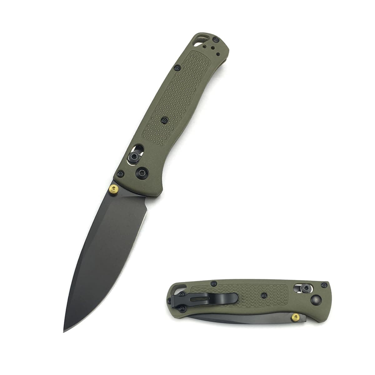 Manual Open Bugout 535 Folding Knife, 3" 8Cr13MoV Blade, Grivory Handle, Belt Clip