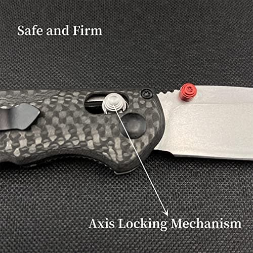 HUAAO Mini Folding Knife with 2.8in D2 Steel Blade and Carbon Fiber Handle for EDC Camping