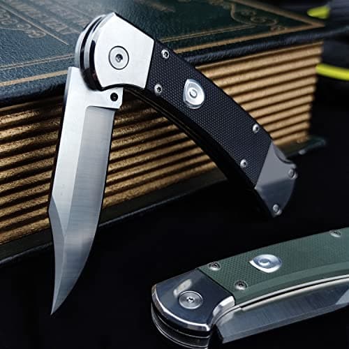 Assisted Opening Folding Pocket Knife for Camping EDC (Black)