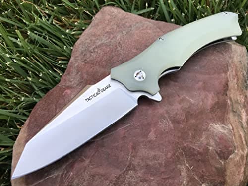 Tactical Gearz Vex Pocket Folding Knife, G10 Handle, 9Cr18MoV Stainless Steel Blade, Sheath Included — Ice