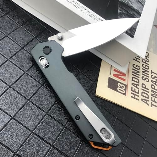 7.91in Foldable Pocket Knife with 8Cr13Mov Steel & Alloy Handle, Thumb Stud & Clip, EDC for Camping & Hunting