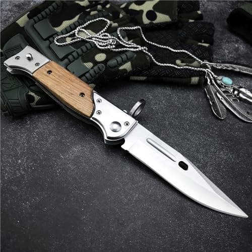 HUAAO AK47 Flipper Knife - 8.66" Portable Camping Survival Tool