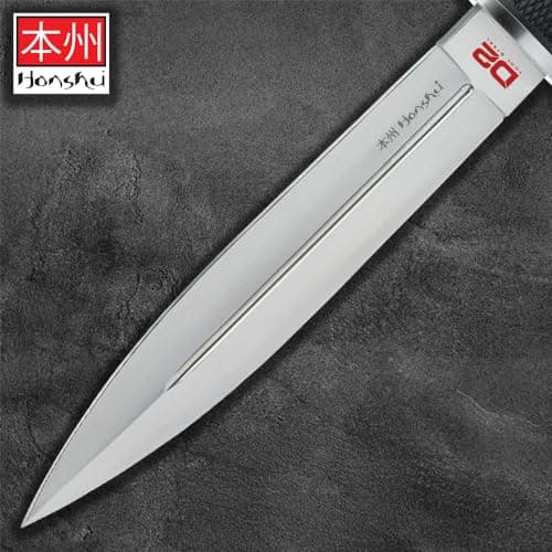 Honshu D2 Fighter Knife | D2 Tool Steel Blade, Full Tang, Rubberized Grip | 7.5" Blade, 13.25" Overall