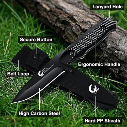 EDC 4-Inch High Grade Stainless Steel Survival Knife for Carving, Camping, Fishing, and More