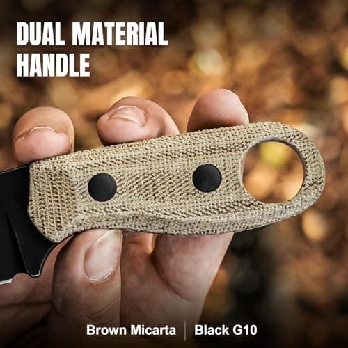 Kizer Beaver Fixed Blade Knife, D2 Steel, Brown Micarta, Black G10 Handle, EDC, Camping, Survival, Hunting