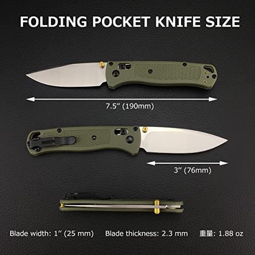 Everyday Carry 8Cr13MoV Pocket Knife with Green Grivory Handle