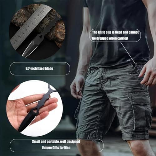 Portable 440C Steel Fixed Blade Knife with Kydex Sheath