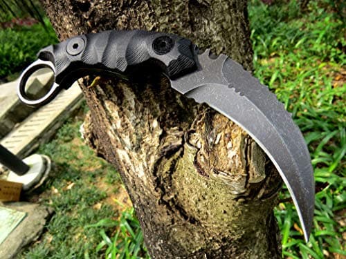 Ccanku C1691 D2 Steel Fixed Blade Knife, G10 Handle, 4 Inches, Outdoor & Camping EDC Tool, Kydex Sheath