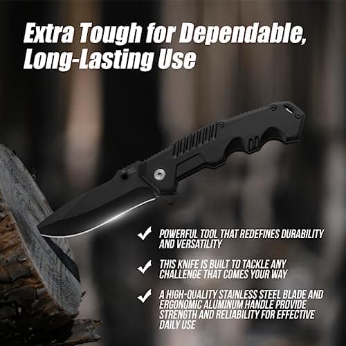 Stainless Steel Point Lock Blade Folding Knife for Camping and Outdoor Adventures