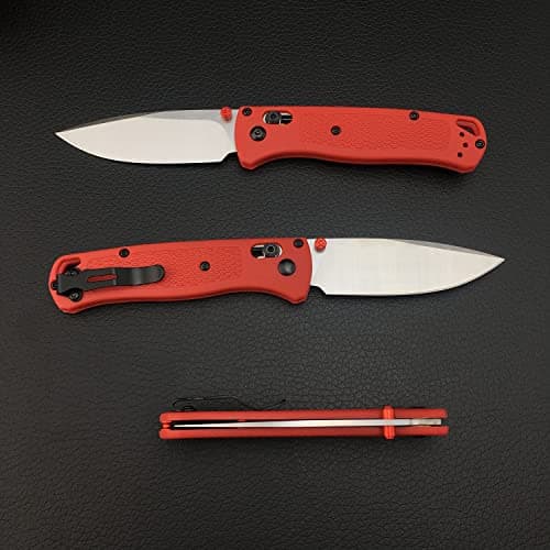 7.4in Satin Finish 8Cr13MoV Drop Point Grivory Handle Pocket Knife for Men (Red)