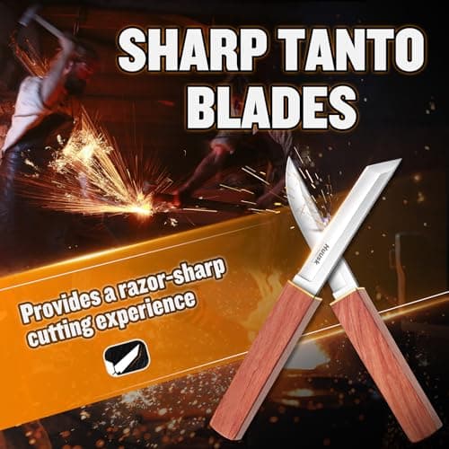 Huusk 2-In-1 D2 Steel Samurai Knife for Men: Camping, Bushcraft, Hiking, Fishing