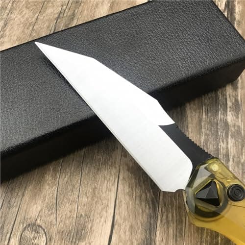 8 Inch D2 Blade Folding Knife with Button Lock and PEI Handle
