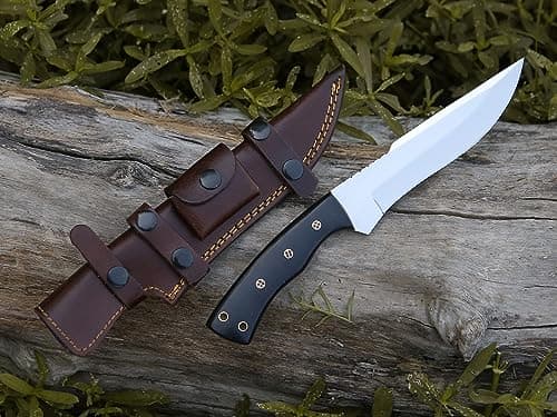 HMC Handmade Mirror Polished D2 Stainless Steel Fixed Blade Hunting Knife (Mirror)
