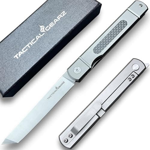 Tatsu Higonokami Pocket Folding Knife, Solid TC4 Titanium Handle