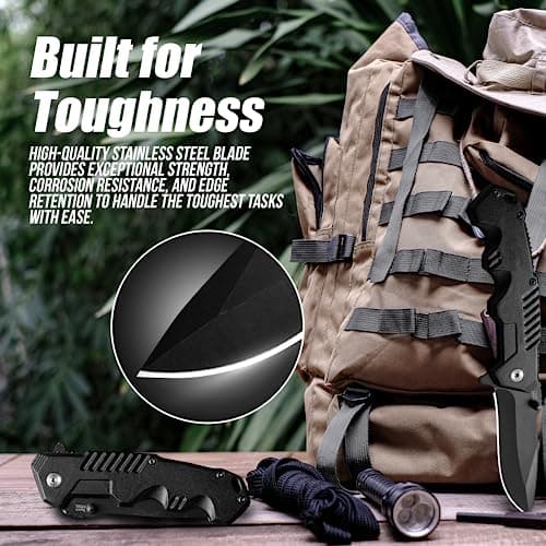 Stainless Steel Point Lock Blade Folding Knife for Camping and Outdoor Adventures