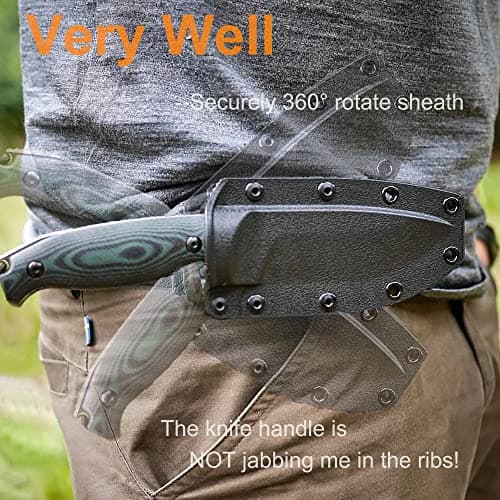 Ruike 360 Rotate Fixed Blade Knife, Tactical Stainless Steel Hunting Survival Tool