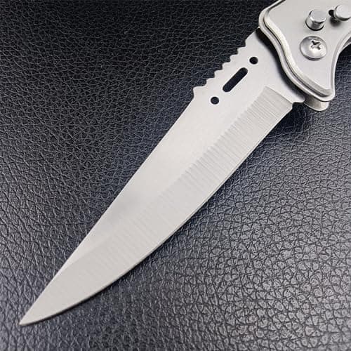 Stainless Steel 9.6 Inch Tactical Hunting Folding Knife with Flashlight, Men's Outdoor Survival Tool