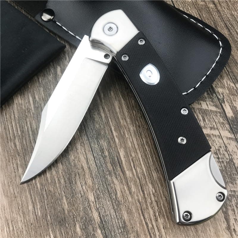 3" 440C Clip Point Black G10 Back Lock Folder for Camping & EDC