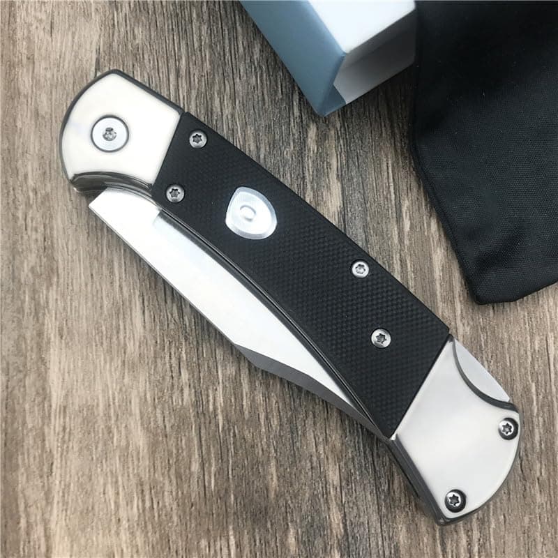 3" 440C Clip Point Black G10 Back Lock Folder for Camping & EDC