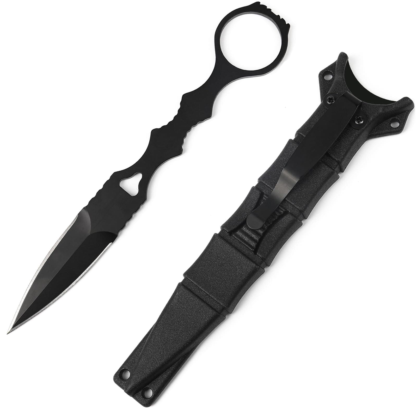 Portable 440C Steel Fixed Blade Knife with Kydex Sheath