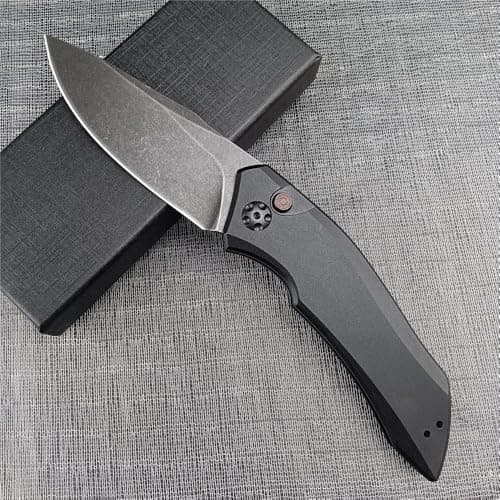 9Cr13MoV Steel Blade T6 Aluminum Handle Survival Folding Knife, Black