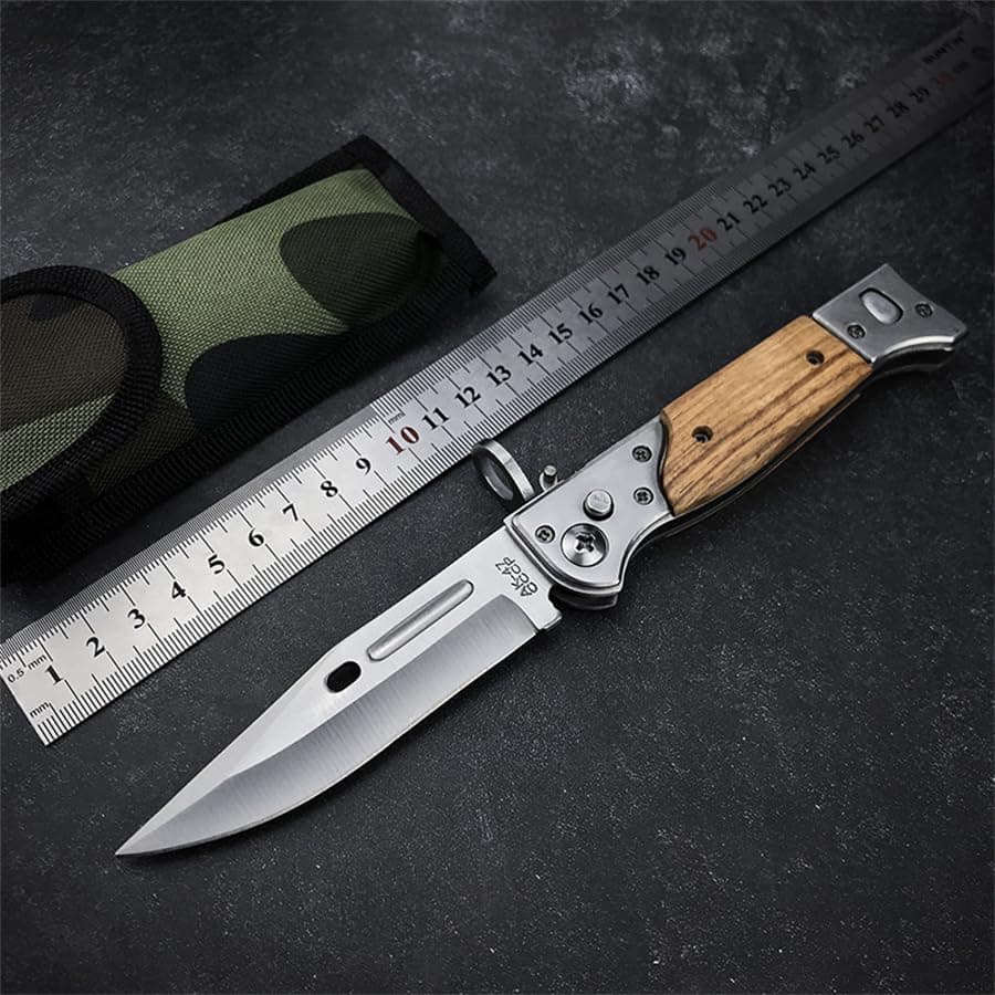 Goshawk 9" AK47 Push Button Pocket Knife，8Cr13Mov Steel，EDC Tactical Knife