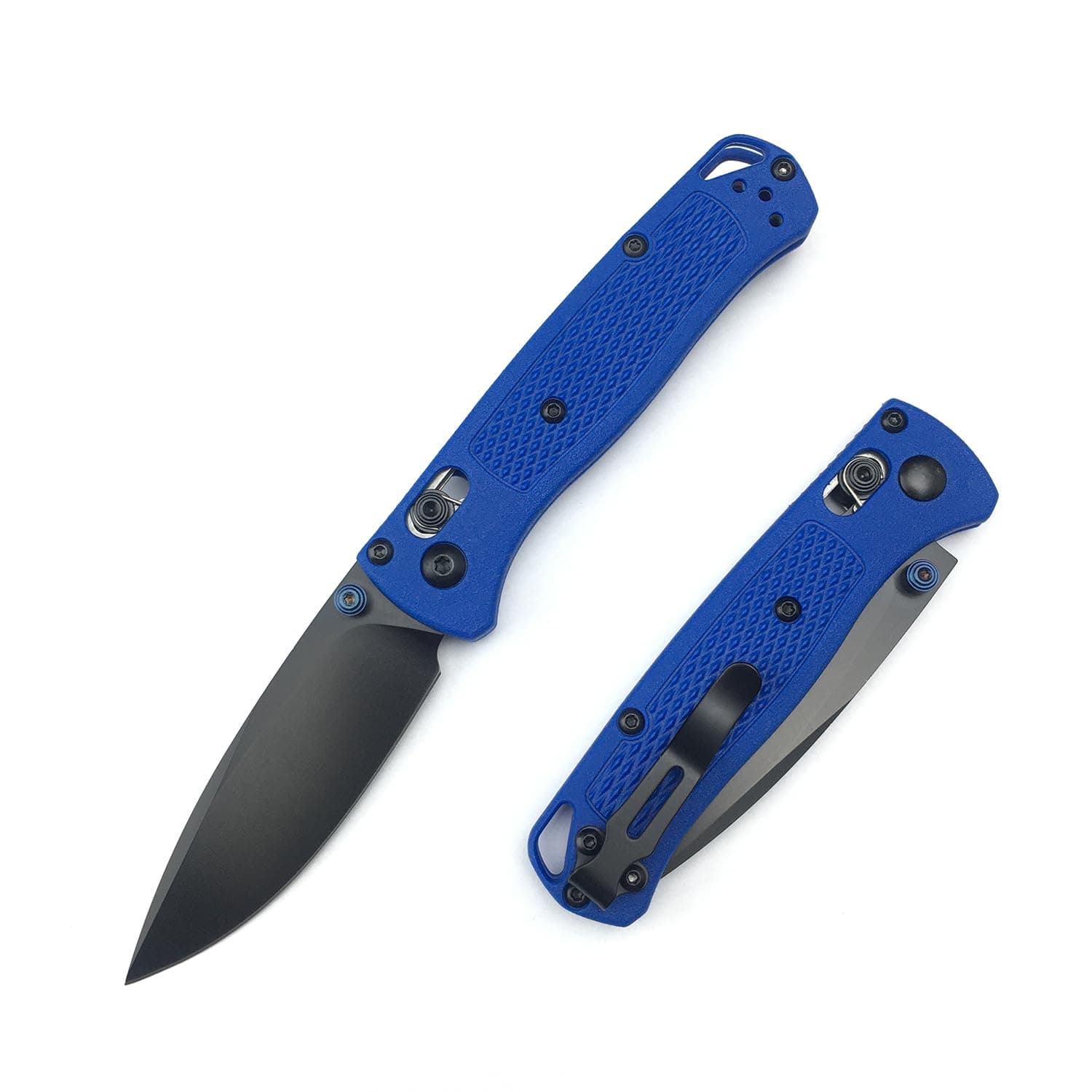 6.5 Inch Axis Lock 7Cr17Mov Blade Folding Knife - Blue Grivory Handle, Perfect for Camping and Hunting