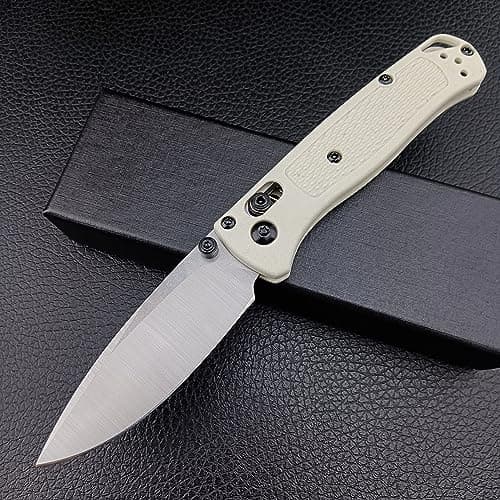 HUAAO Axis Lock Mini Pocket Knife with Belt Clip (Black Blade) — white blade