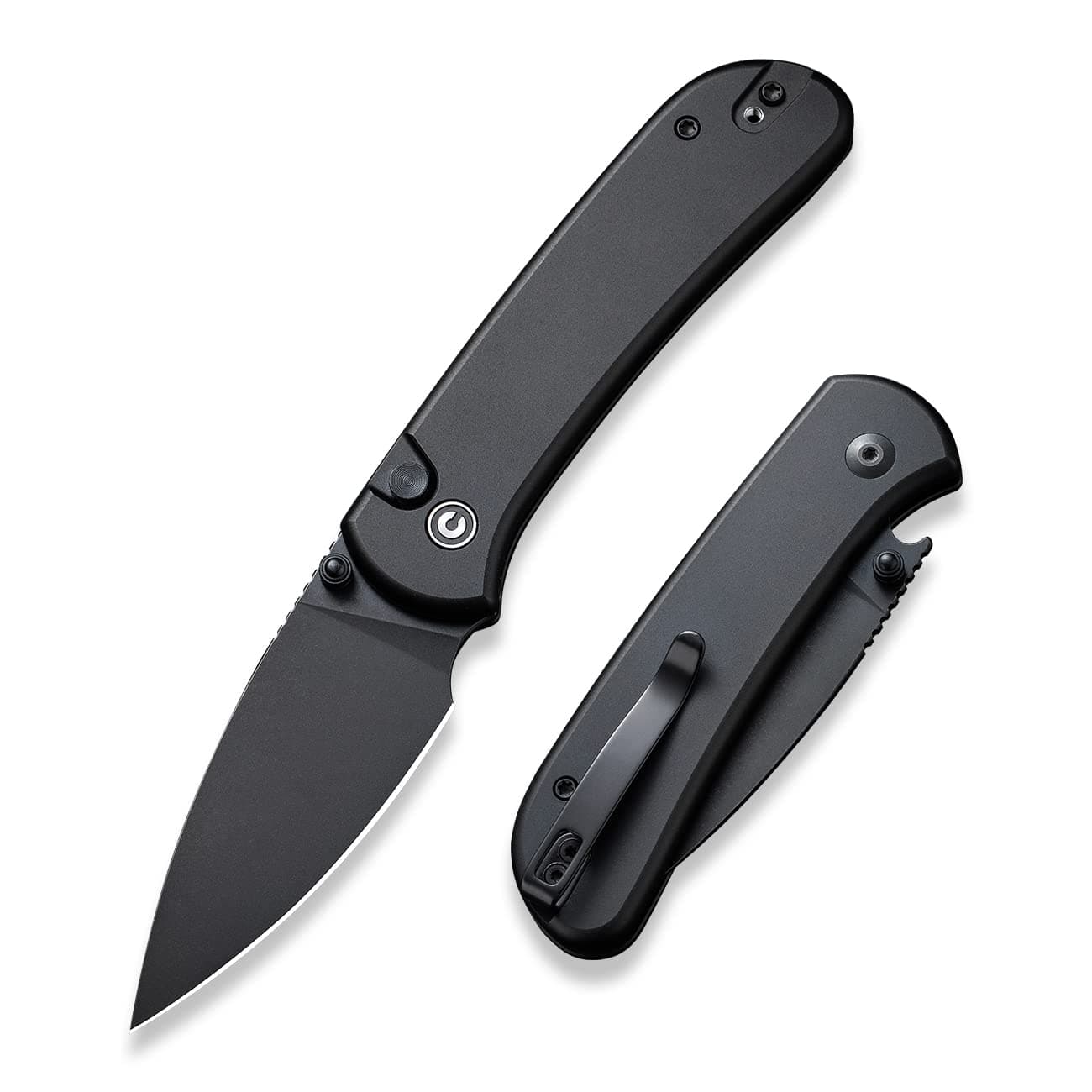 CIVIVI Pocket Folding Knife - Button Lock with Thumb Stud, 2.98" 14C28N Blade, Aluminum Handle, Qubit Utility Knife