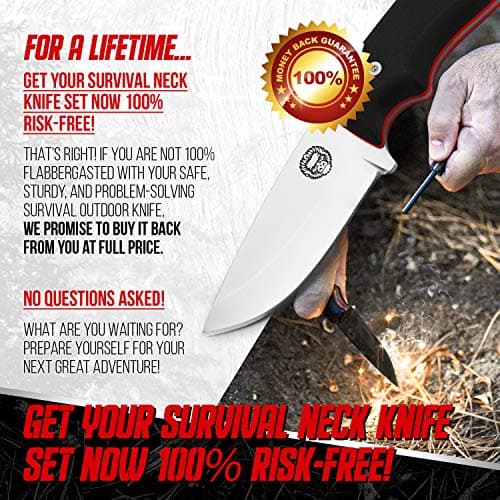 Holtzman's Gorilla Survival Redline Fixed Blade Hunting Knife with Ferro Rod and Sheath