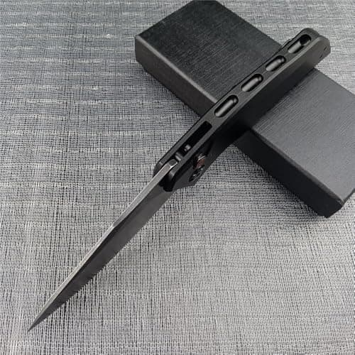 HUAAO 9Cr13MoV Steel Blade Survival Folding Knife (Black)