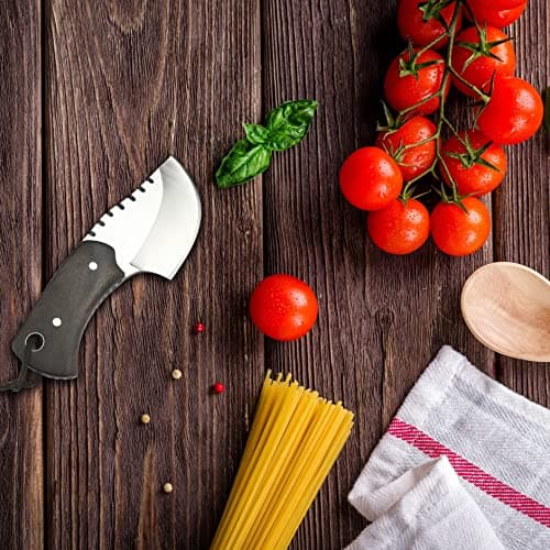 HUAAO Mini Fixed Blade Cleaver Knife, 2.7" 7Cr13MoV Steelblade, Wood Handle