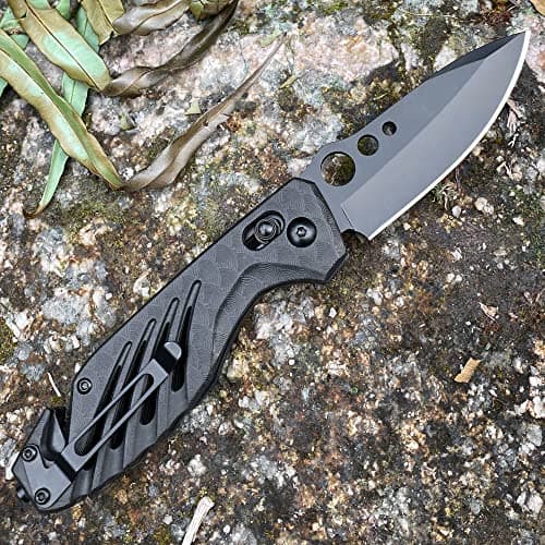 XIPHIAS FK045-BC 4.25" Axis Lock EDC Knife - Multitool with Blade, Glass Breaker & More for Survival - Camping, Hiking,