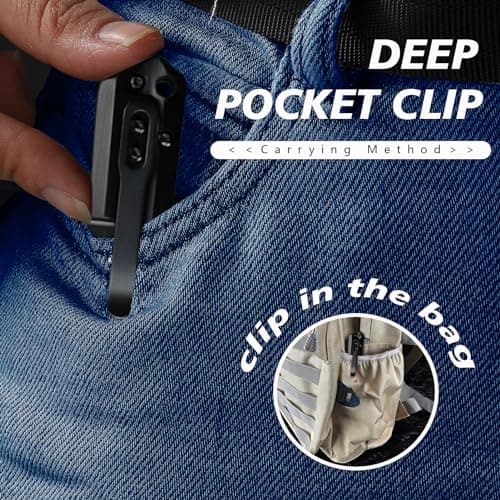 EDC Folding Knife 3.3" D2 Blade, Pocket Clip - Men & Women