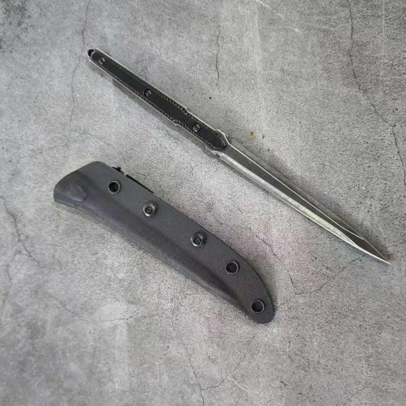 Tactical Fixed Blade Knife, 440C Steel, Aerospace Aluminum Handle, Kydex Sheath for Survival, Hiking, Camping