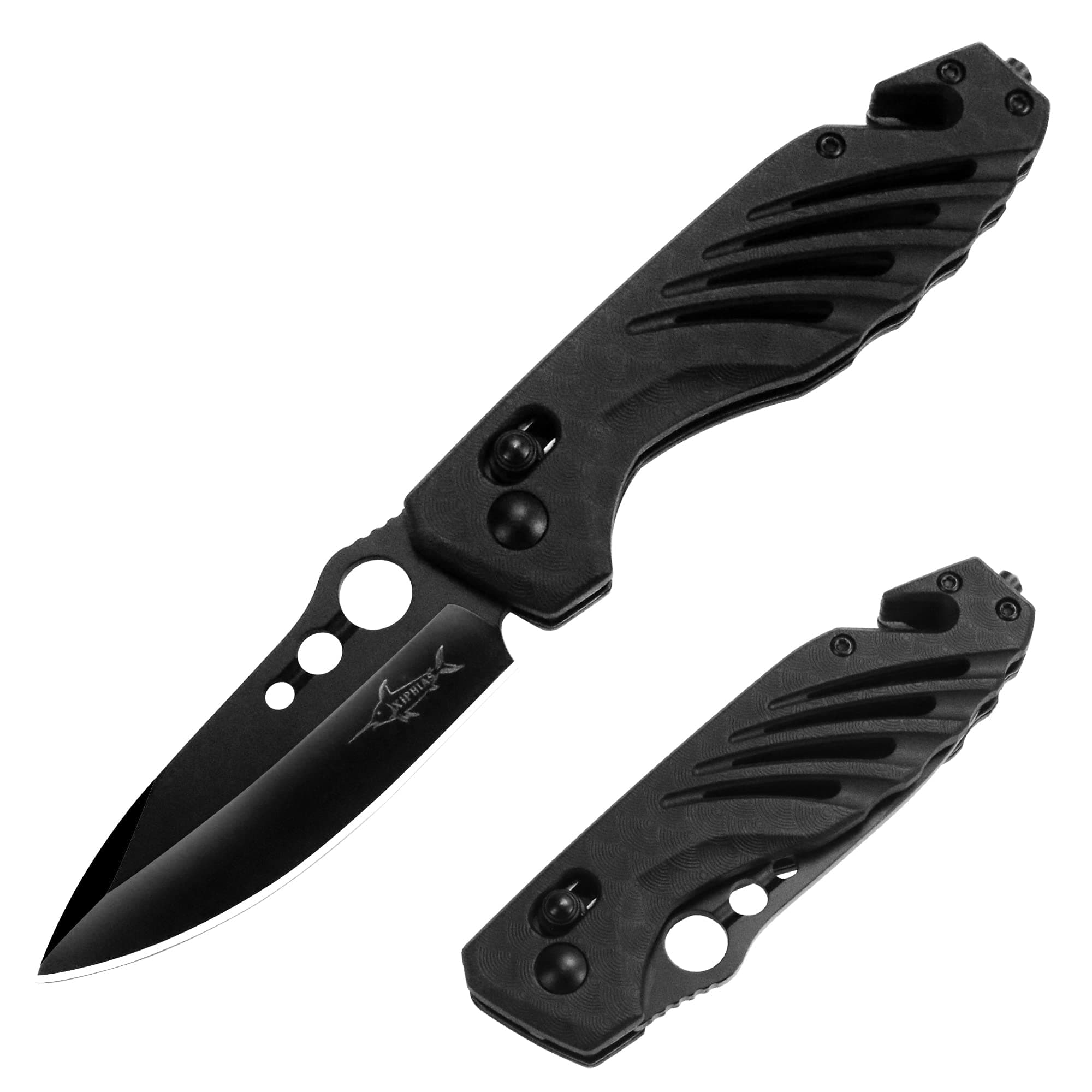 XIPHIAS FK045-BC 4.25" Axis Lock EDC Knife - Multitool with Blade, Glass Breaker & More for Survival - Camping, Hiking,