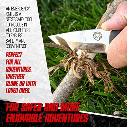 Holtzman's Gorilla Survival Redline Fixed Blade Hunting Knife with Ferro Rod and Sheath