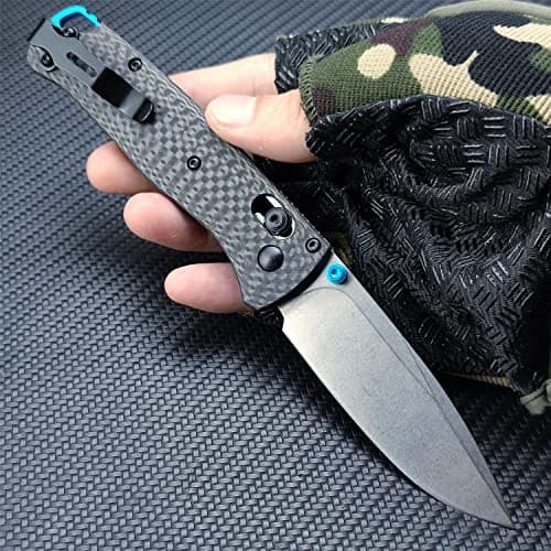 Axis Lock Knife: Men's EDC Folding Satin Blade 440C Carbon Fiber Handle Knives