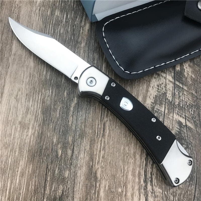 3" 440C Clip Point Black G10 Back Lock Folder for Camping & EDC