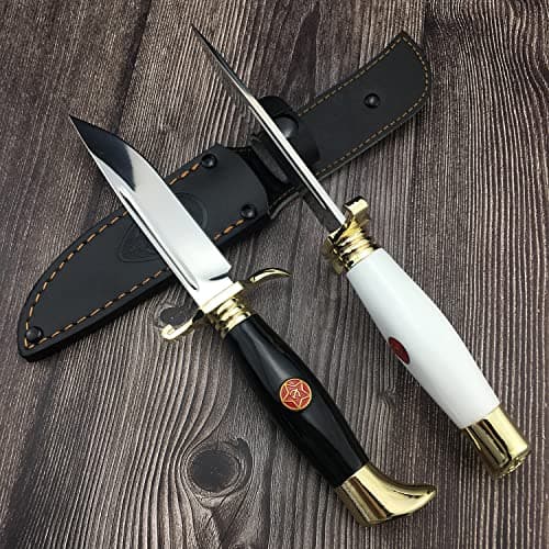 10.2in Fixed Blade Hunting Knife for Outdoor Bushcraft with Sheath