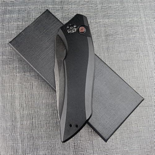 HUAAO 9Cr13MoV Steel Blade Survival Folding Knife (Black)