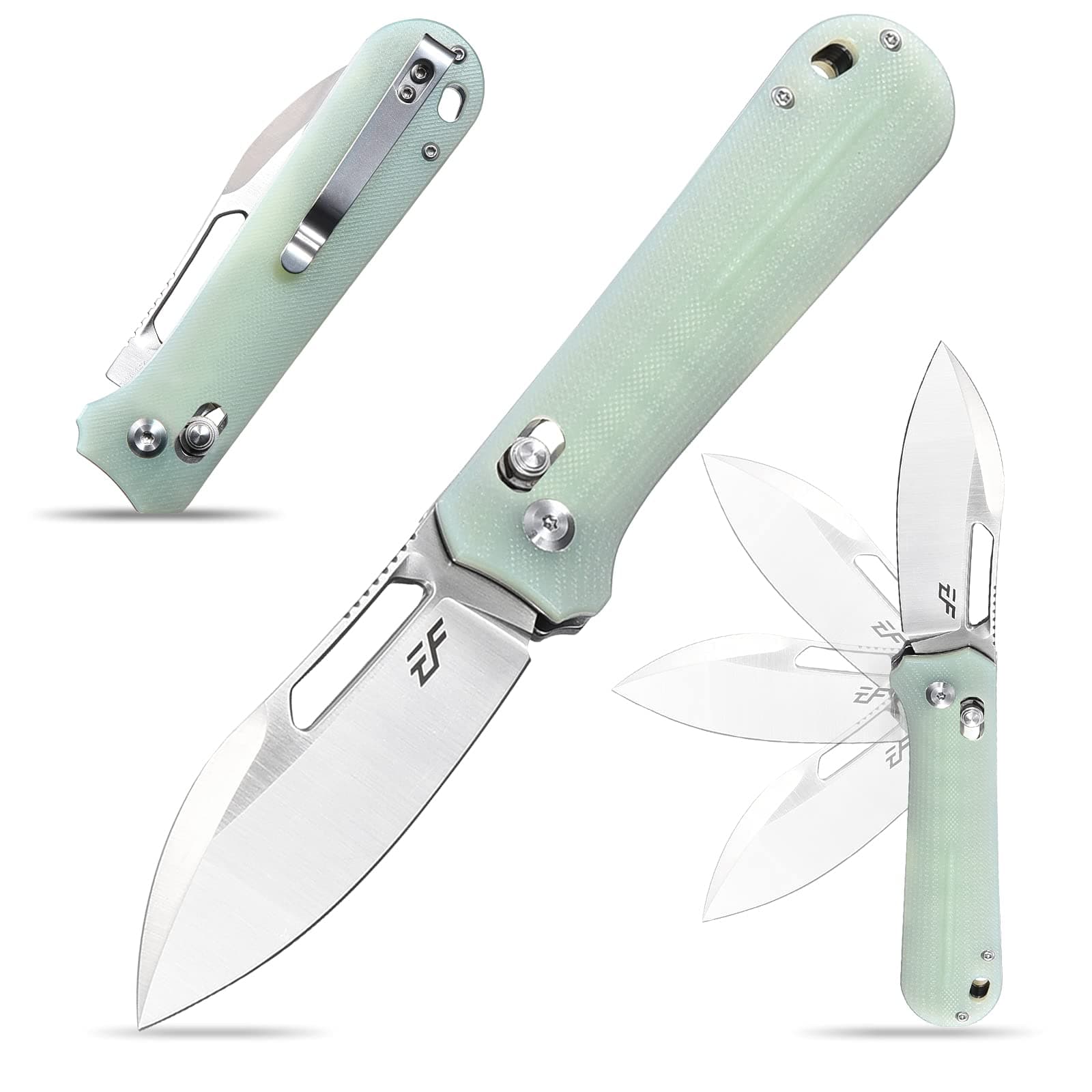 Eafengrow EF963 Jade Folding Knife with D2 Blade and G10 Handle