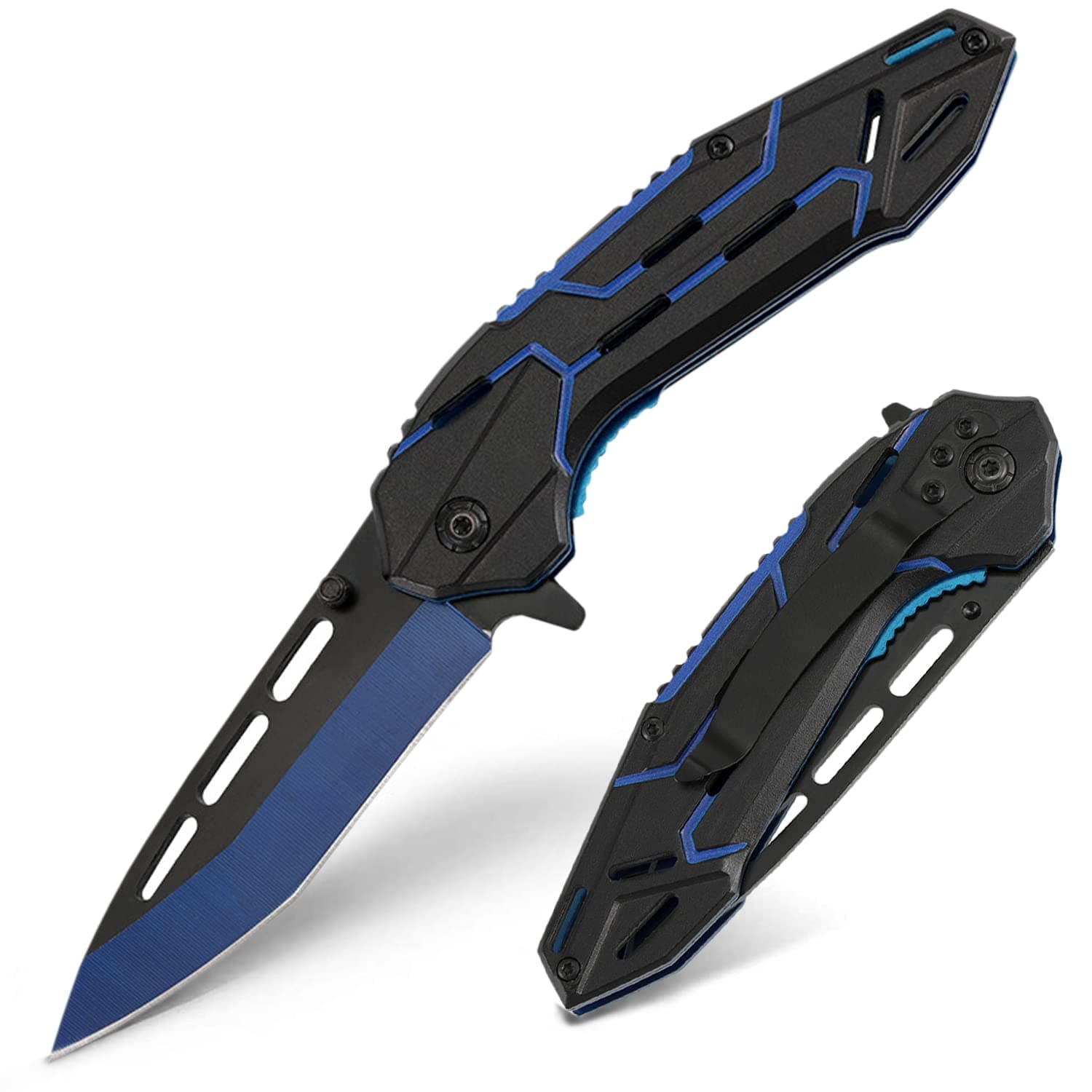 EDC Tactical Knife, Liner Lock, Stainless Steel, Ideal for Guys, Gifts for Dad, Husband, Outdoor Adventures