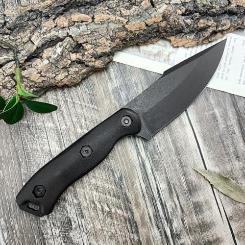 HUAAO 9.1 inch Harpoon D2 Steel Tactical Knife with Sheath, Camping & Hunting