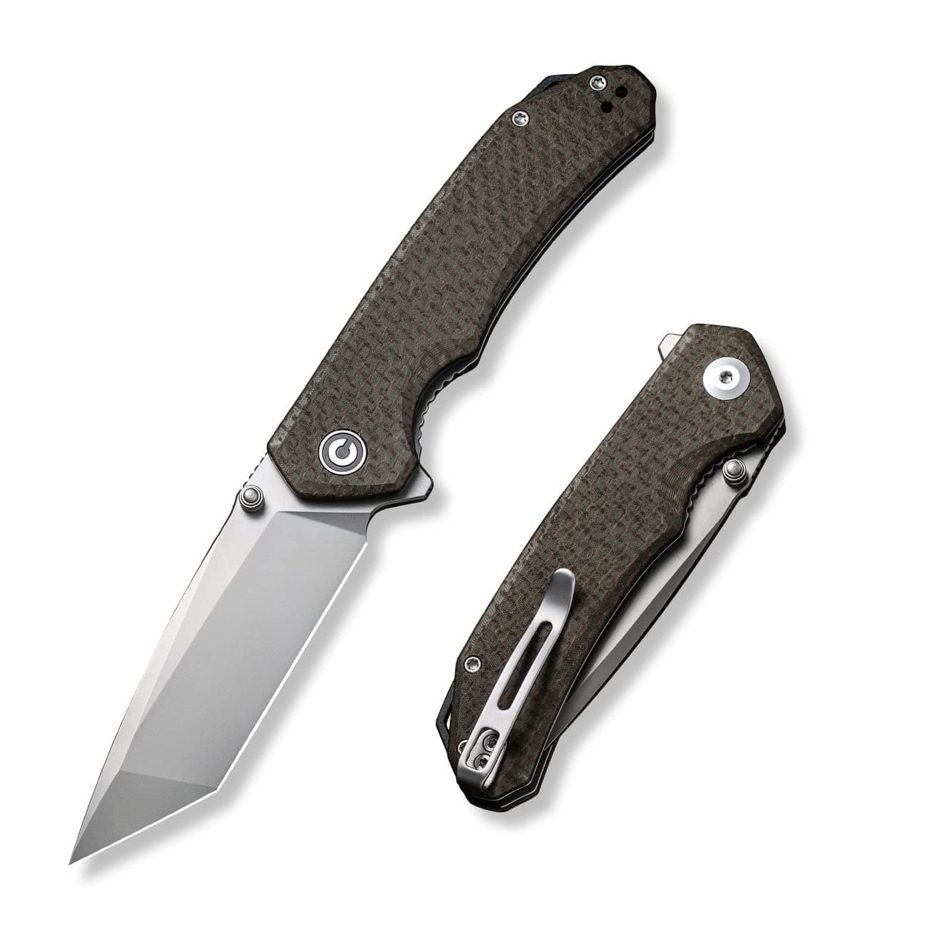 CIVIVI Brazen Pocket Knife, 3.5-Inch Tanto D2 Blade, Micarta Handle Camping Knife