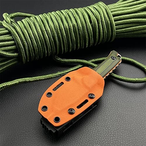 HUAAO Hidden Canyon Hunter Fixed Blade Knife for Men - Full Tang 8Cr13Mov Blade with G10 Handle, Kydex Sheath for EDC, Hunting, Camping, Fishing, Self Defense (Orange G10 Handle)