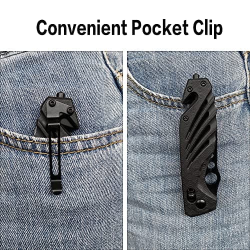 XIPHIAS FK045-BC 4.25" Axis Lock EDC Knife - Multitool with Blade, Glass Breaker & More for Survival - Camping, Hiking,