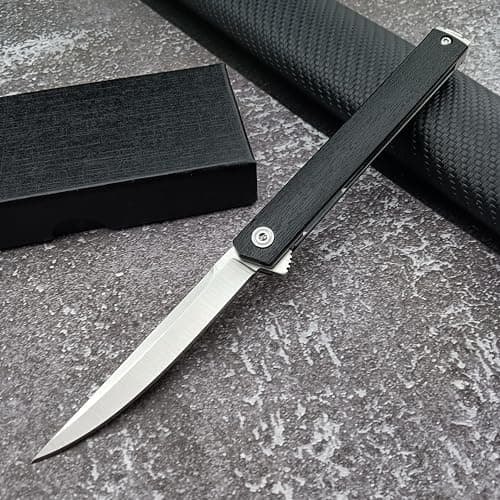 Silver Liner Lock Folding Knife, 7.76in CEO Flipper, 8Cr13MoV Steel, Nylon Glass Fiber Handle, EDC for Men