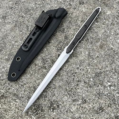 CPM-S45VN Black Stainless Steel Blade Fixed Blade Knife (G10 Handle) — White